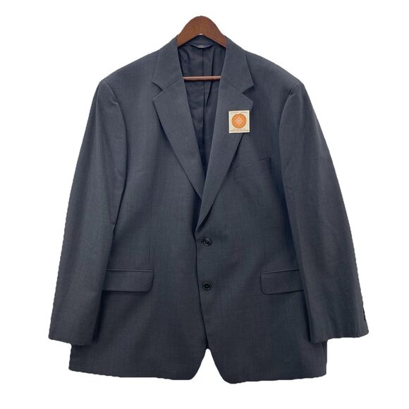 Brooks Brothers 346 Blazer Mens 48R Gray Stretch Wool Blend 2 Button Preppy Coat - Picture 1 of 14